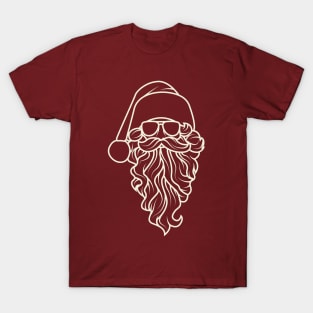 Aesthetic Lineart Santa Claus Merry Christmas T-Shirt